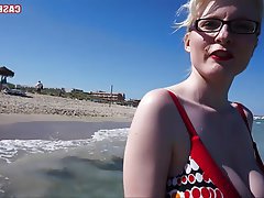 Blonde, German, Big Boobs, Beach